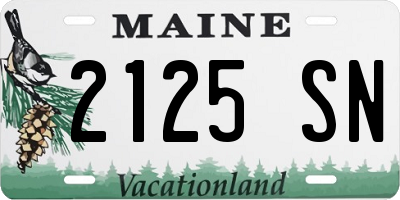 ME license plate 2125SN