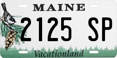 ME license plate 2125SP