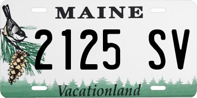 ME license plate 2125SV