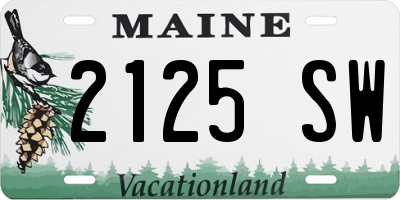 ME license plate 2125SW
