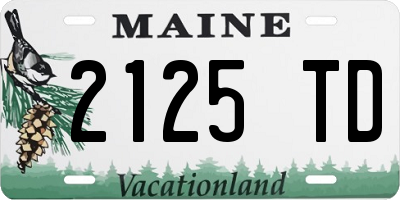 ME license plate 2125TD