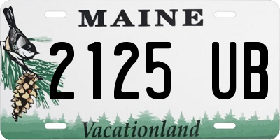 ME license plate 2125UB