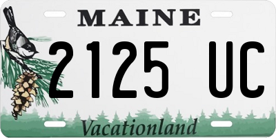 ME license plate 2125UC