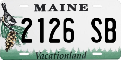 ME license plate 2126SB