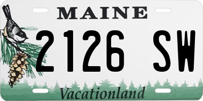 ME license plate 2126SW