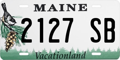 ME license plate 2127SB