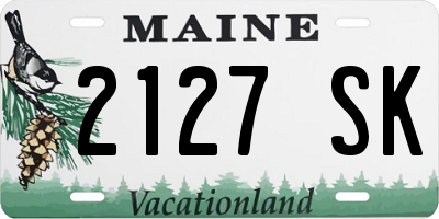 ME license plate 2127SK