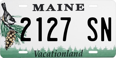 ME license plate 2127SN