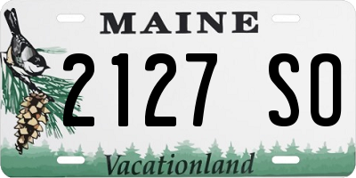 ME license plate 2127SO