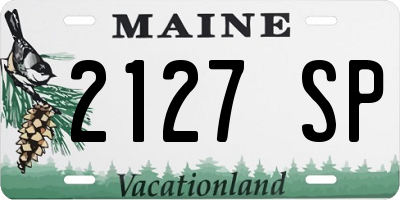 ME license plate 2127SP