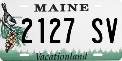 ME license plate 2127SV