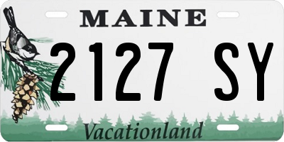 ME license plate 2127SY
