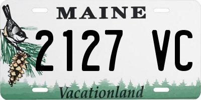 ME license plate 2127VC