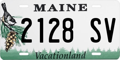 ME license plate 2128SV