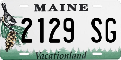 ME license plate 2129SG