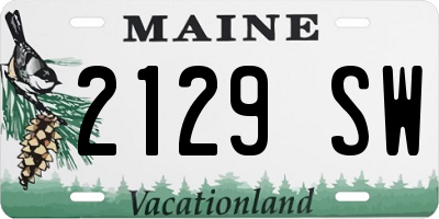 ME license plate 2129SW