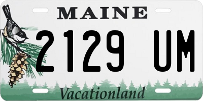 ME license plate 2129UM