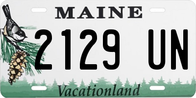 ME license plate 2129UN