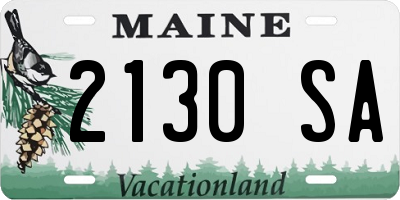 ME license plate 2130SA