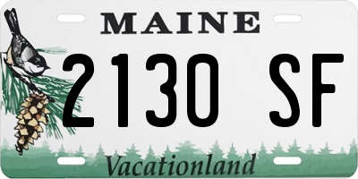 ME license plate 2130SF
