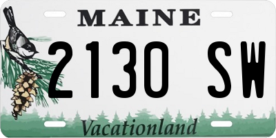 ME license plate 2130SW