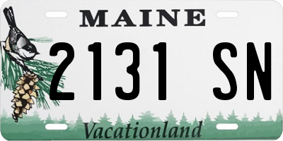 ME license plate 2131SN