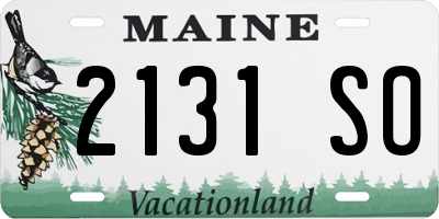 ME license plate 2131SO