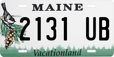 ME license plate 2131UB