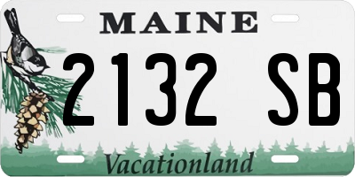 ME license plate 2132SB