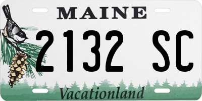 ME license plate 2132SC