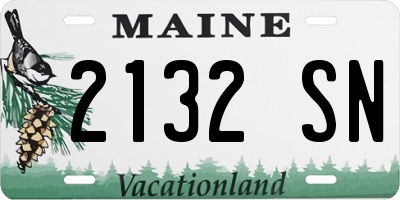ME license plate 2132SN