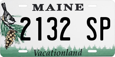 ME license plate 2132SP