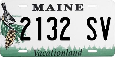 ME license plate 2132SV
