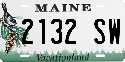 ME license plate 2132SW