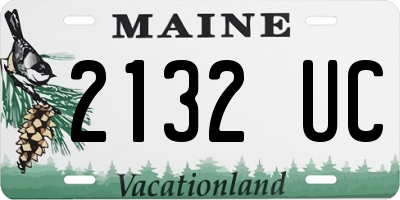 ME license plate 2132UC