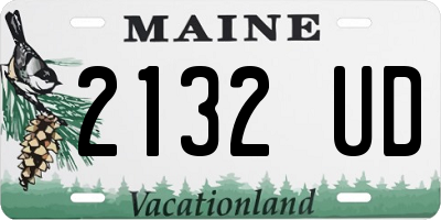 ME license plate 2132UD