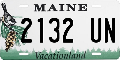 ME license plate 2132UN
