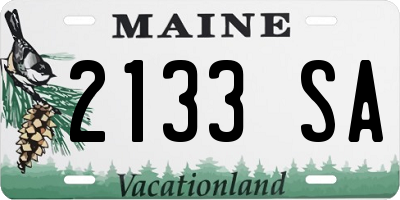 ME license plate 2133SA