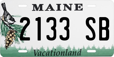 ME license plate 2133SB