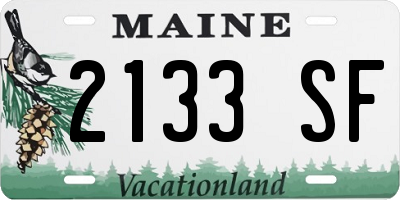 ME license plate 2133SF