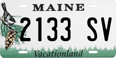 ME license plate 2133SV