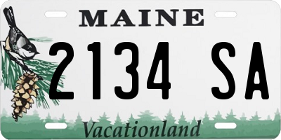 ME license plate 2134SA