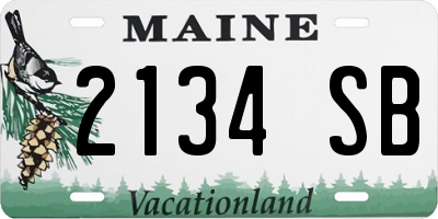 ME license plate 2134SB