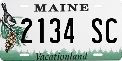 ME license plate 2134SC