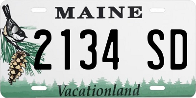 ME license plate 2134SD