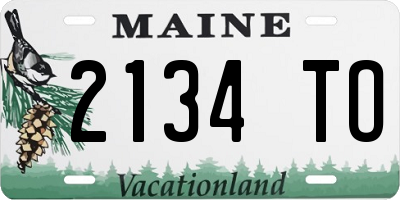 ME license plate 2134TO