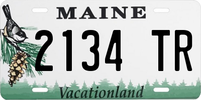 ME license plate 2134TR