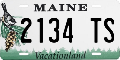 ME license plate 2134TS