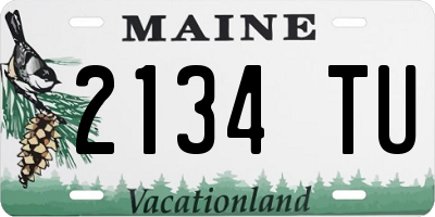 ME license plate 2134TU