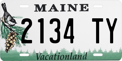 ME license plate 2134TY